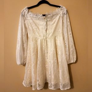 Shein lace dress, size S, color white